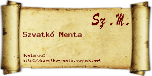 Szvatkó Menta névjegykártya